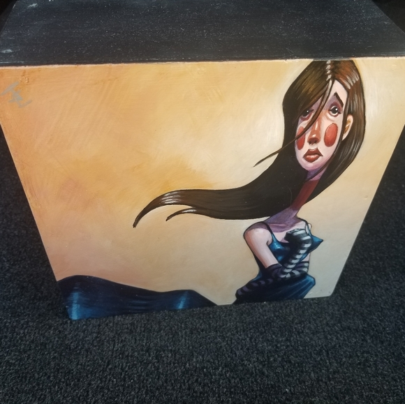 JOSHUA CLAY "When You're Gone", Acrylic on wood original painting 9" x 9" x 3.5" - Picture 8 of 9